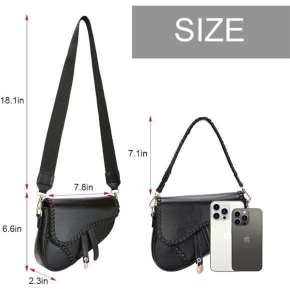 Glam Black Small Crossbody Purse - Picture 5 of 6